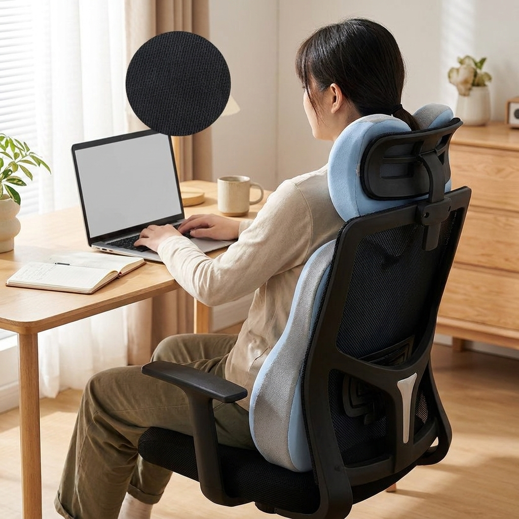 A lumbar support pillow / Blue and gray